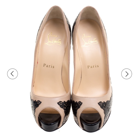 Christian Louboutin Two Tone Laser Cut Patent and Leather Veramucha Pumps SZ 39 - Picture 3 of 7